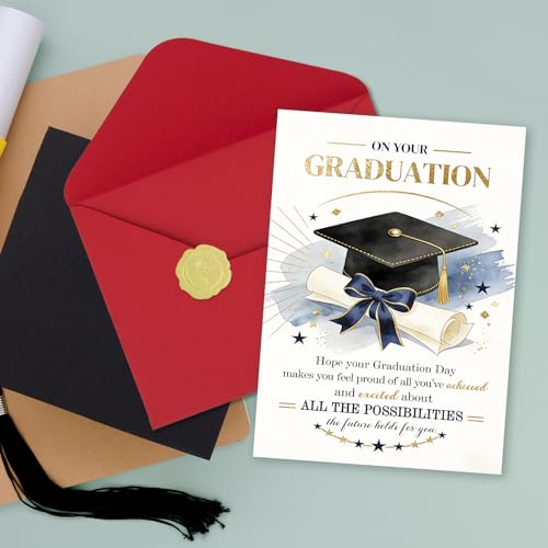 FANCYLUCKY Graduation Card - Motivational Congratulations Gift (Model 474)