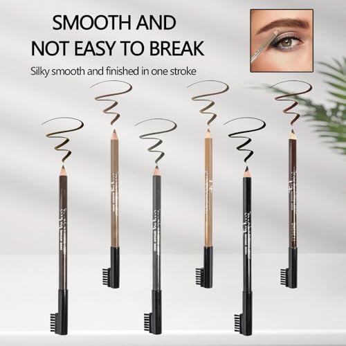 UOCK 6-Color Eyebrow Pencil & Eyeliner Set Long-Lasting Waterproof