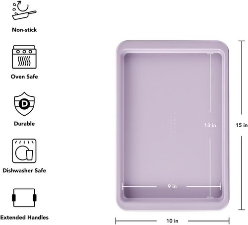 KitchenAid Nonstick Baking Sheet - 9 x 13-Inch Aluminized Steel | Dishwasher Safe, Wildflower Design