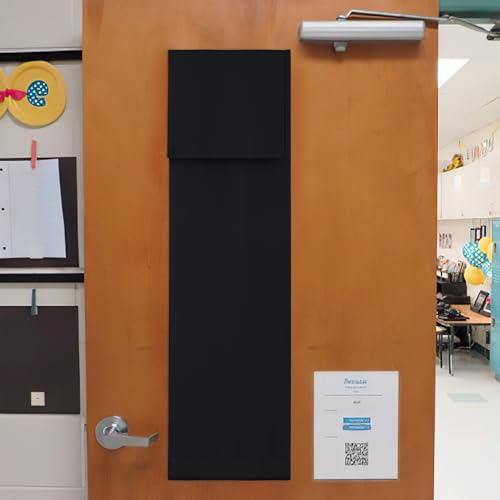 NICETOWN Black Privacy Lockdown Shade 8" x 36" for Classroom