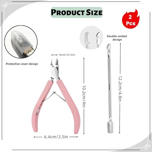 TIKIYOUN Stainless Steel Cuticle Nipper and Dual-Head Pusher Set