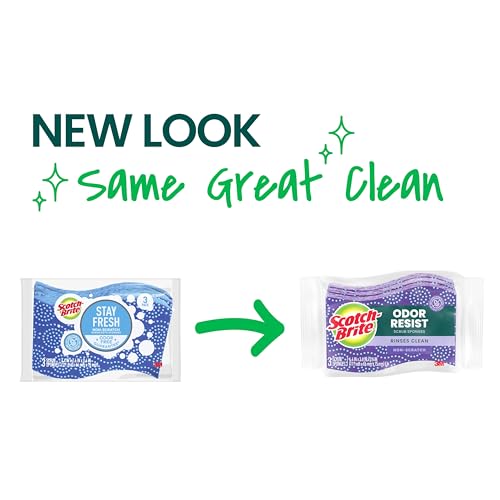 Scotch-Brite Non-Scratch Scrub Sponges, Kitchen Cleaning, 3 Pack