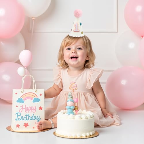 Pink Mouse Birthday Hat for Girls - 1st Birthday Cake Smash Photo Prop
