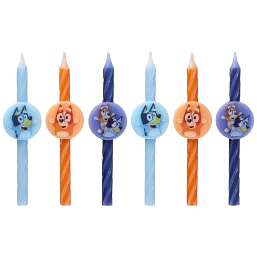 Bluey and Bingo Birthday Cake Candles - 6-Piece Party Decoration Set