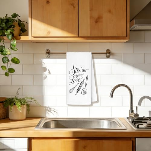 Interesting Word Towel - Valentine's Day Kitchen & Bathroom Decorative Hand Towels 16x24 in, Funny Romantic Gift for Couples