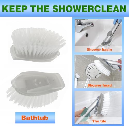 4-Pack Grey Soap Dispensing Dish Brush Refills for Kitchen & Bathroom