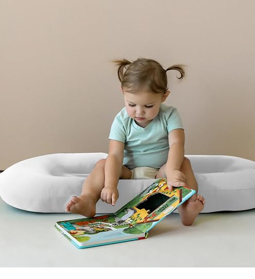 Skiennix Baby Lounger - Bionic Design Infant Floor Seat for Newborns 0-24 Months | Soft Organic Cotton (White)