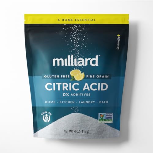 Milliard Citric Acid Powder, 100% Pure Food Grade, 4 Ounce Resealable Bag