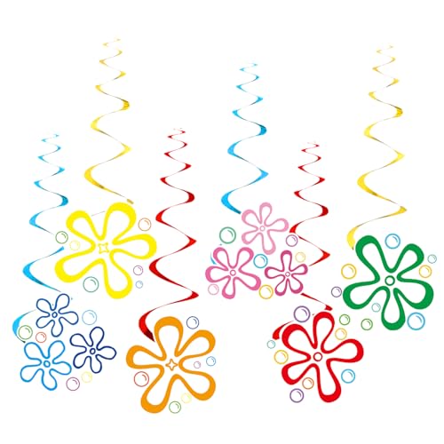 Flower Bubble Hanging Swirl Decorations - 12pcs Ocean Party Supplies