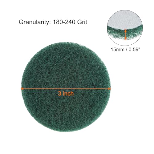 HARFINGTON 3-inch Drill Power Scouring Pads, Green 180-240 Grit (6 Pack)