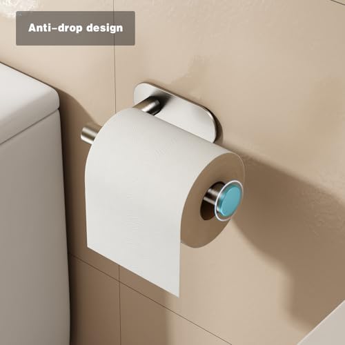Voldra Brushed Nickel Toilet Paper Holder - Self-Adhesive Wall Mount