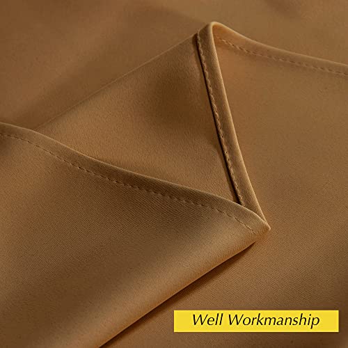 NICETOWN Thermal Insulated Blackout Door Curtain - 42" W x 80" L, Gold Brown