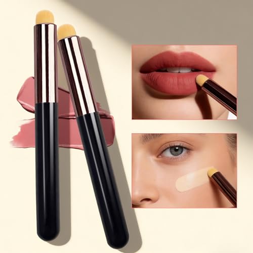 2-Piece Round Head Lip Smudge Brush & Makeup Blending Applicator