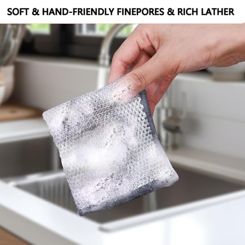 Kookkit 3-Layer Non-Scratch Stainless Steel Dish Scrubber 6Pcs