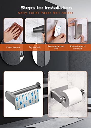 Anfly Brushed Nickel RV Toilet Paper Holder with Hooks