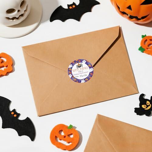 60PCS Halloween Stickers - 2 Inch Pumpkin Ghost Spider Labels