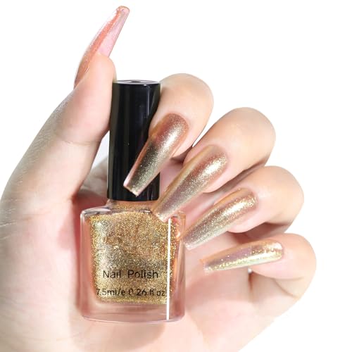 Yimart Holographic Chameleon Gel Nail Polish 7.5ml Sparkly Iridescent Chrome Glitter