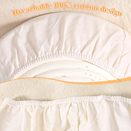 Reusable Cotton Bread Proofing Covers - 3 Pack for Sourdough Fermentation
