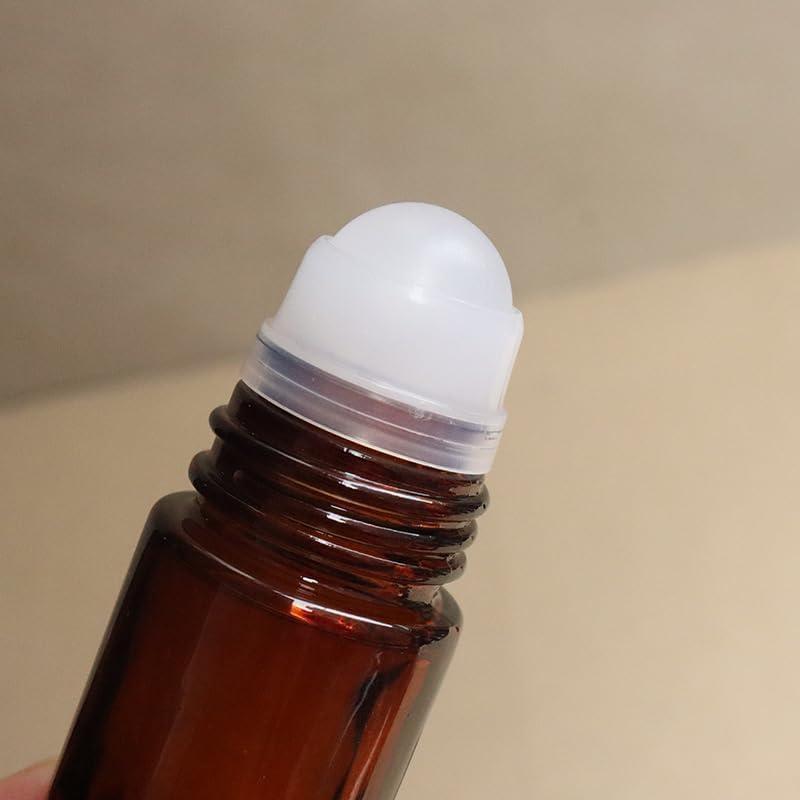NexusPulse Brown Glass Roller Bottles 50ml - 2 Pack Refillable Roll On Containers for Essential Oils and Fragrances