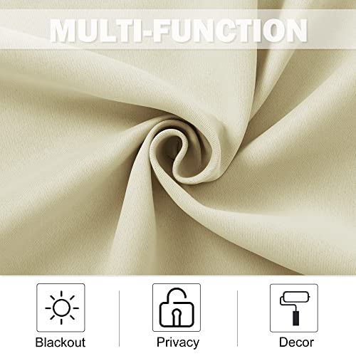 NICETOWN Blackout Curtains for RV and Short Windows, Beige, 42x36