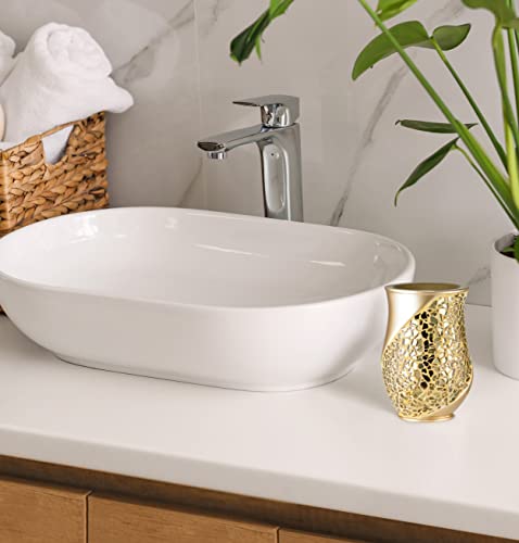 Champagne Sinatra Bathroom Tumbler - 6"W x 3"L (Pack of 1)