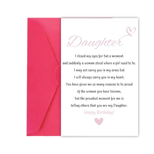 Happy Birthday Card for Daughter - Cute Poem & Red Envelope