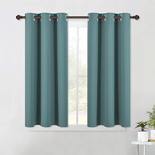 NICETOWN Greyish Blue Blackout Curtains, 42"W x 45"L - 2 Panels