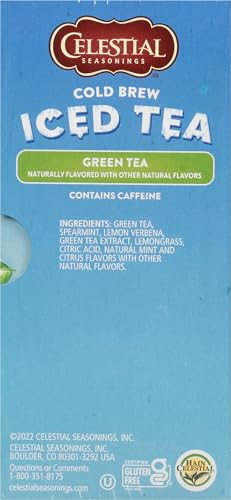 Celestial Seasonings Cold Brew Green Iced Tea, 18 Count Box