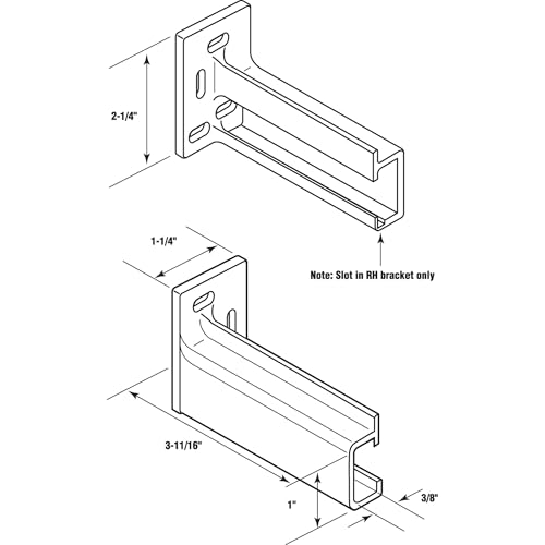 Prime-Line R 7265 Drawer Track Back Plates - 1 Pair, Off-White Plastic