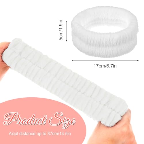 2-Piece Soft Microfiber Spa & Makeup Headband Set - Absorbent Elastic Face Washing Hair Band