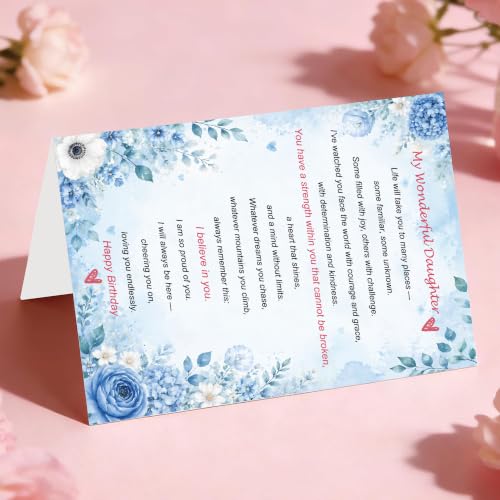 Daughter Birthday Card from Mom and Dad with Heartfelt Message