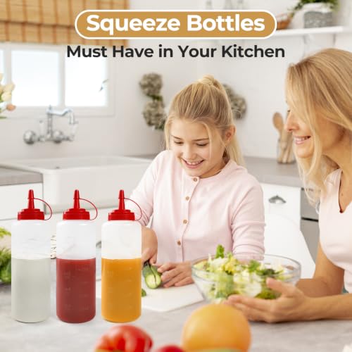 12 oz Condiment Squeeze Bottles - 3 Pack, Leakproof & BPA-Free