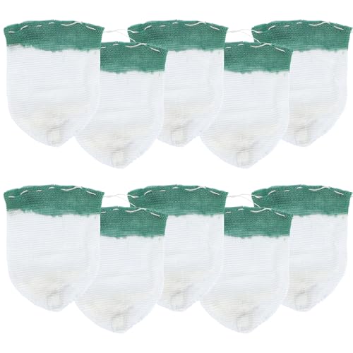 10Pcs Cotton Yarn Tie-Down Lampshades for Propane Lanterns, Coleman Lantern Mantles, Ropane Lantern Mantle 3.9x3.1in£¨White/Green£©
