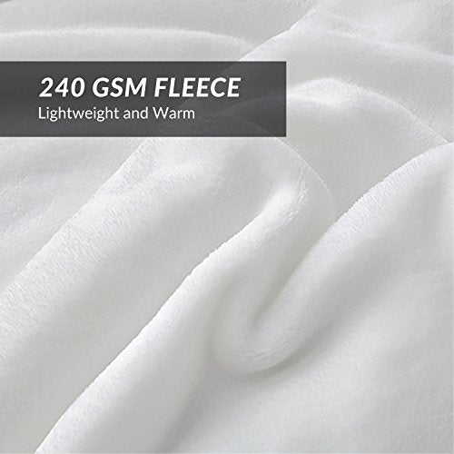 Bedsure GentleSoft Fleece Blanket Queen Size - Soft White 90x90