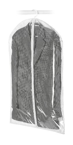 Whitmor Zippered Suit Bag - Clear & Gray, 24x38 inches