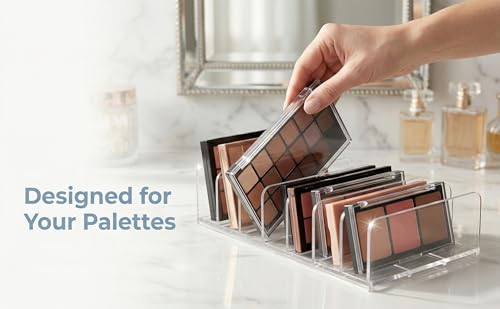 Makeup Palette Organizer - 2 Pack Clear Acrylic Storage with 7 Slots