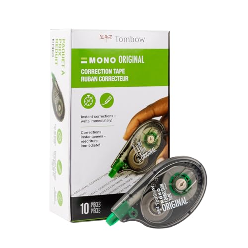 Tombow MONO Original Correction Tape, 10-Pack - Easy Applicator