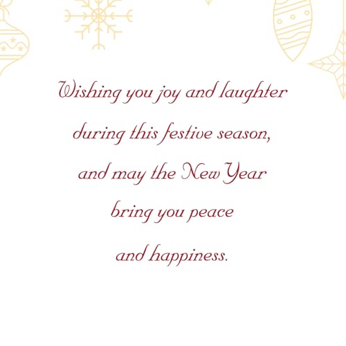 Embroidered Christmas Card with Stocking & Gold Envelope