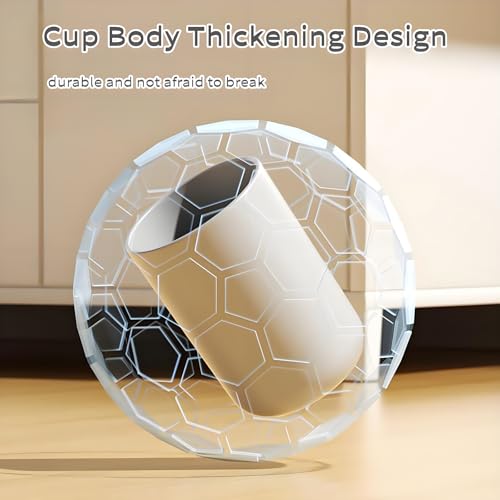 Grey Plastic Toothbrush Holder Cups - 2 Pack, 300ml