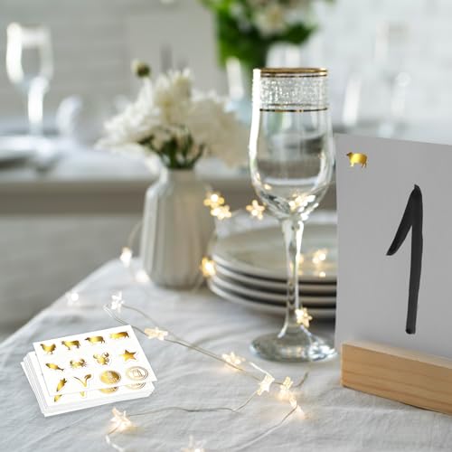 Gold Wedding Meal Stickers - 50 Self-Adhesive Food Labels (600 pcs)