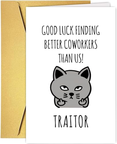 Funny Goodbye Card for Coworkers - Farewell Card Gift for Boss
