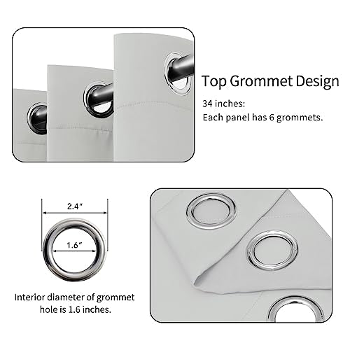 Easy-Going Thermal Blackout Curtains - 34x84 Inch Greyish White, 2 Panels