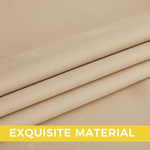 NICETOWN Blackout Curtains, 52"W x 96"L Biscotti Beige Grommet Panels (Set of 2)
