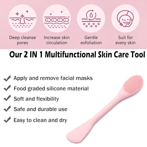 Qivorimith 2-in-1 Silicone Facial Cleansing Brush & Mask Applicator