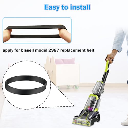Replacement Vacuum Belt for Bissell PowerBrush Pet & TurboClean Models 2910, 2987 - 2 Pack