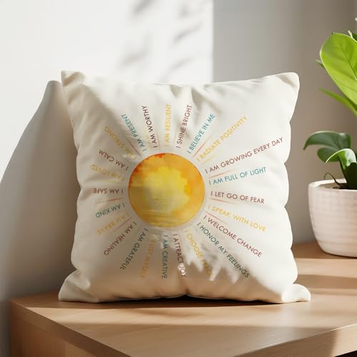 Sunshine1 Colorful Mental Health Throw Pillow Cover - 18x18 Inches