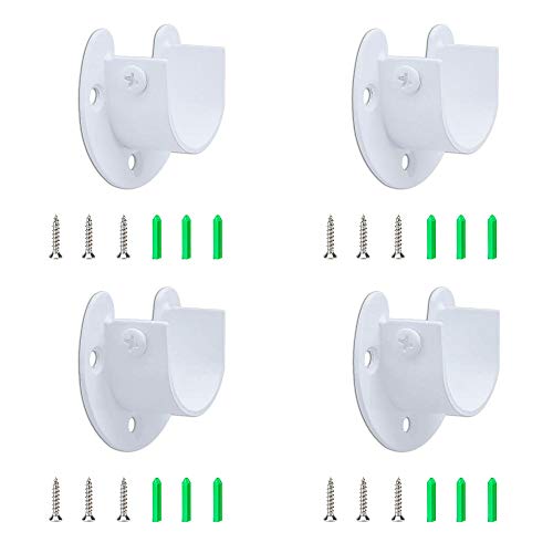U-Shaped Shower Rod Holder Brackets - 4pcs Heavy Duty Stainless Steel