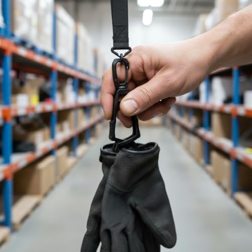 12 Pack Heavy Duty Glove Clips with Carabiner for Work Gear