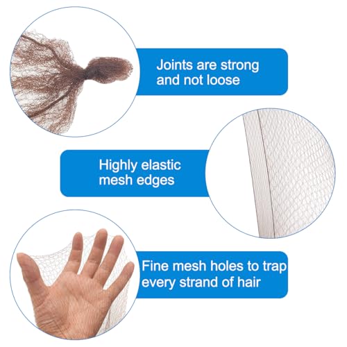 Brown Hair Nets and U-Shaped Pins Set for Hair Buns 10 Pcs