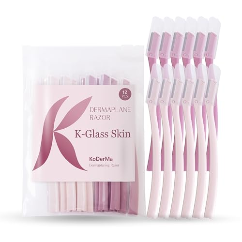 KoDerMa Dermaplaning Tool & Face Razor with Protective Cap 12 Pack